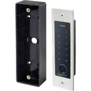 Sygonix SY-5231014 Fingerprint/RFID Unterputz-Zugangskontrollsystem mit beleuchteter Tastatur, 12-18 V DC, IP55
