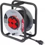 Sygonix SY-10236117 Kabeltrommel Schwarz Schuko-Stecker 25m 4 Steckdosen