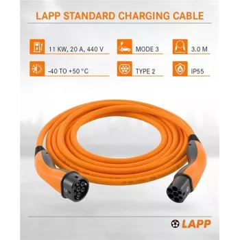 LAPP Typ 2 EV-Ladekabel 11 kW 3m Orange 75743