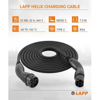 Lapp Mobility Type 2 Helix Ladekabel 22 kW 7 m Schwarz