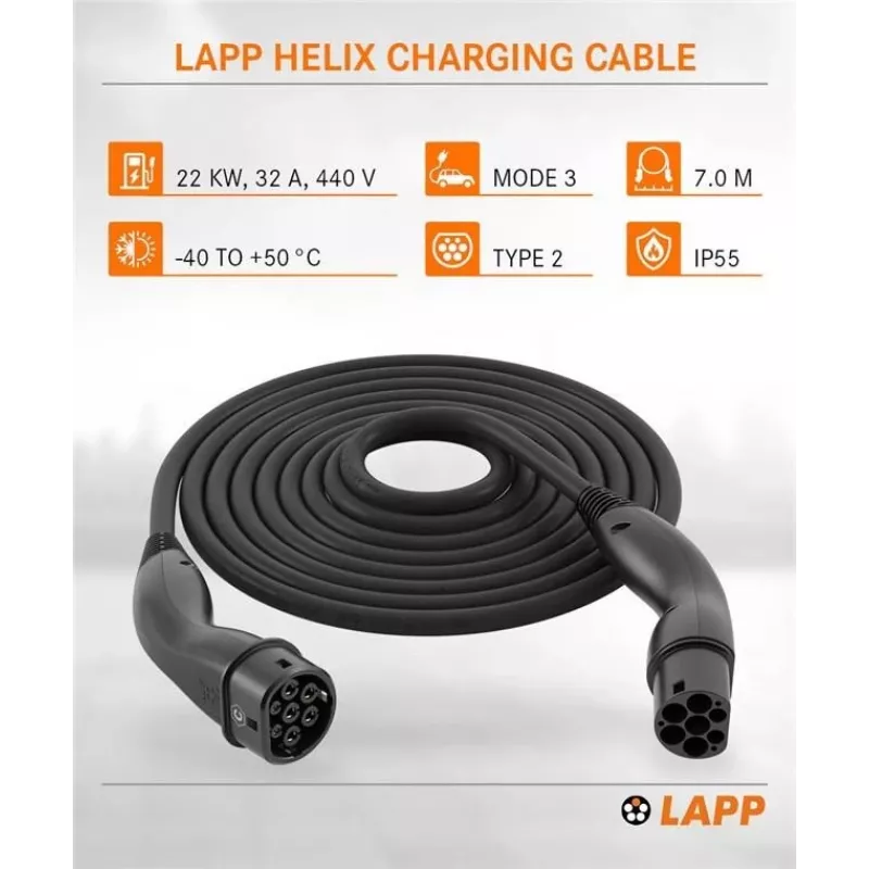 Lapp Mobility Type 2 Helix Ladekabel 22 kW 7 m Schwarz