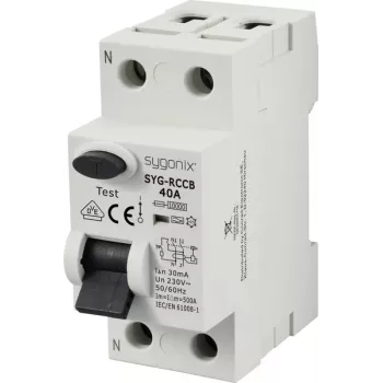 Sygonix SY-6438016 FI-Schutzschalter 1P+N Typ A 40A 30mA 10kA 230V AC