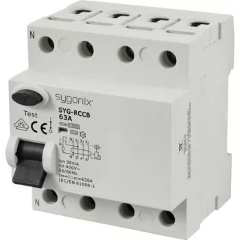 Sygonix SY-6438020 FI-Schutzschalter Typ A 4-polig 63 A 30 mA 400 V AC