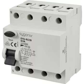 Sygonix SY-6438024 FI-Schutzschalter 4-polig 63A 300mA Typ A 10kA 400V AC