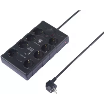 Sygonix SY-4751202 8-fach Überspannungsschutz-Steckdosenleiste Schwarz 1,5m
