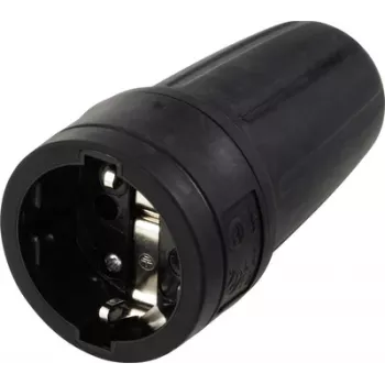 Sygonix SY-6618472 Schuko-Kupplung TPE 250 V/AC Schwarz