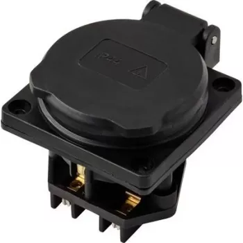 Sygonix SY-6746374 Schuko-Steckdose IP44 Schwarz