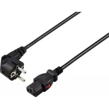 Sygonix SY-6733072 Verriegelbares IEC C13 Netzkabel, CEE 7/7 auf IEC C13, 2 m, Schwarz