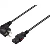 Sygonix SY-6733072 Verriegelbares IEC C13 Netzkabel, CEE 7/7 auf IEC C13, 2 m, Schwarz