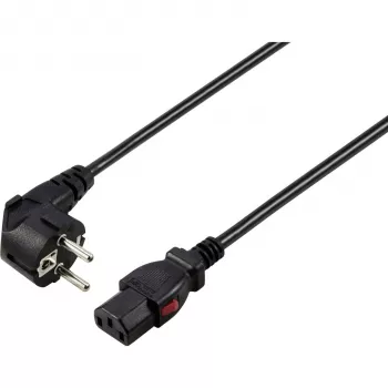 Sygonix SY-6733072 Verriegelbares IEC C13 Netzkabel, CEE 7/7 auf IEC C13, 2 m, Schwarz