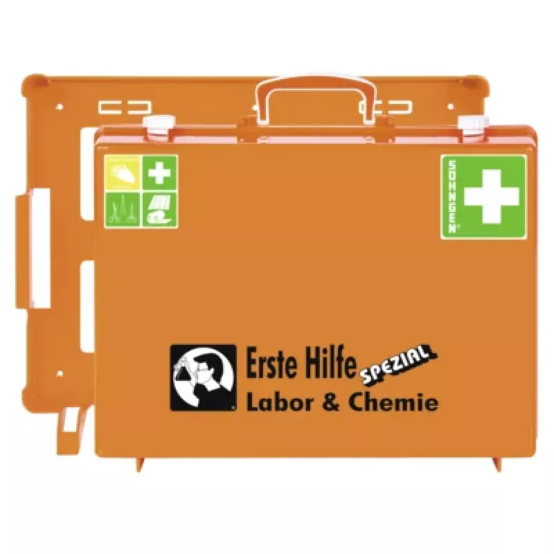 SÖHNGEN MT-CD Industrie-Erste-Hilfe-Kasten, oranges Kunststoffgehäuse mit Klickverschluss, 400 x 150 mm 0360106
