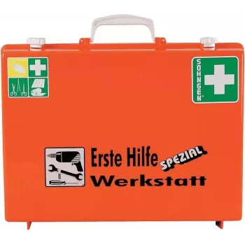 Söhngen DIN 13157 Erste-Hilfe-Kasten 0360111, oranges ABS-Gehäuse, wandmontierbar, Kapazität für 20 Personen