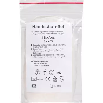 Söhngen Handschuh-Set 1010073 1250 VE4 - Untersuchungshandschuhe, Latex, puderfrei, Größe L, 4 Handschuhe (2 Paar)
