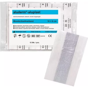SÖHNGEN aluderm®-aluplast Elastische Wundpflasterrolle, 6 cm x 1 m, Steril, Einzeln Versiegelte Abschnitte