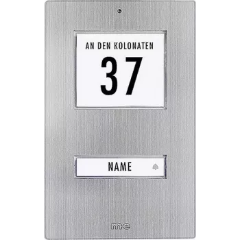 M-E MODERN-ELECTRONICS KT 1-EG Klingelplatte, Edelstahl, 1 Taste, IP44, weiße LED