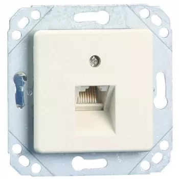 METZ Connect UPk Unterputz-Anschlusseinheit, Universal-Anschlussdose, IAE-Design, 2x RJ45, Schraubklemmen RJ45 Mini-Klemme (130040111-I)