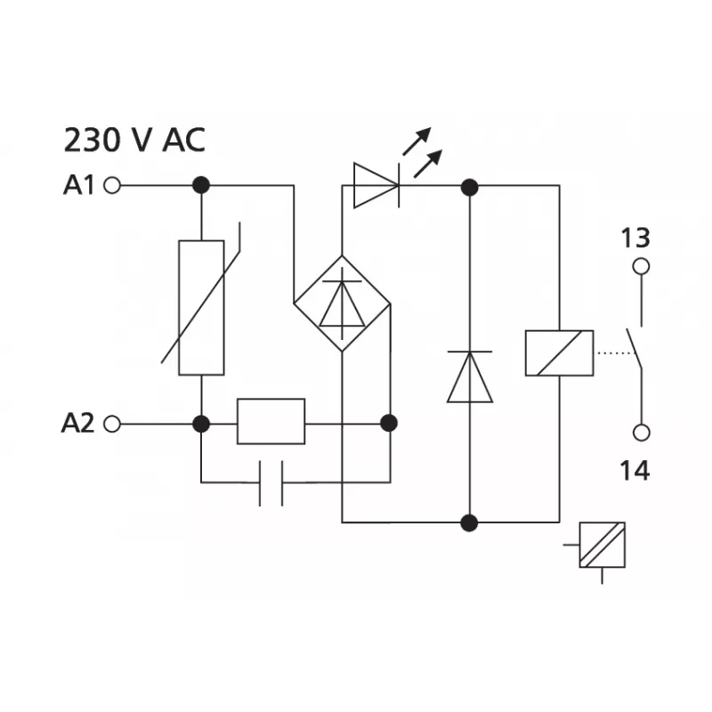 METZ CONNECT KRA-M4/1 Relaismodul, 230 V AC Spule, 1 CO Kontakt, Weiß 11061305