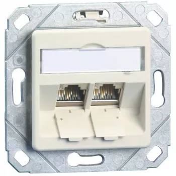 METZ CONNECT BTR E-DAT modul 8/8(8) UPk ohne Module - Unterputz-Datendose, CAT 6, Reinweiß RAL 9010, 2 Ports 1309151102-E-90