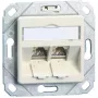 METZ CONNECT BTR E-DAT modul 8/8(8) UPk ohne Module - Unterputz-Datendose, CAT 6, Reinweiß RAL 9010, 2 Ports 1309151102-E-90