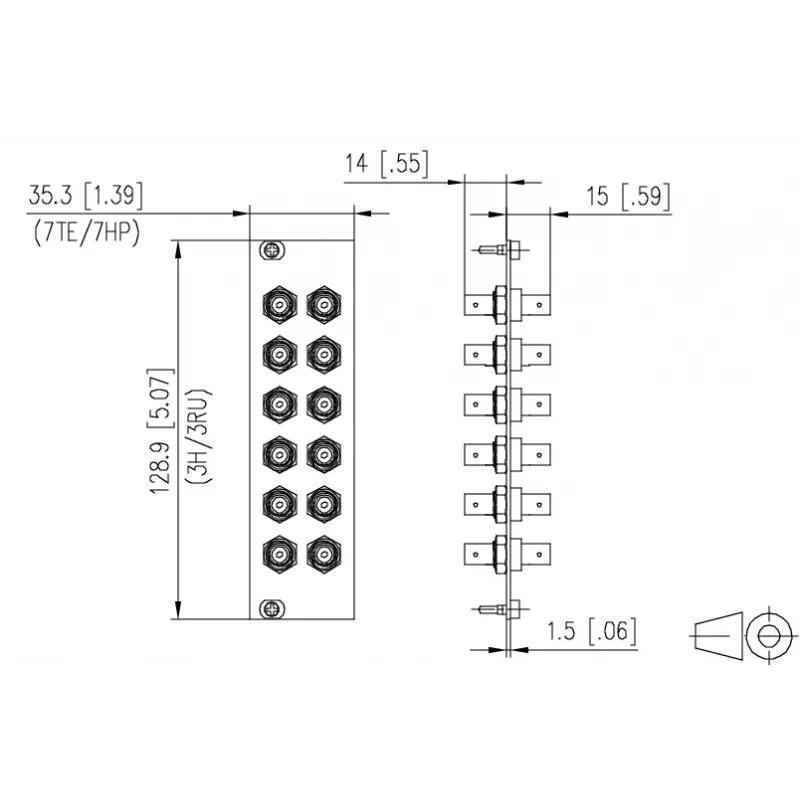 METZ BTR 15024A0112-E OpDAT REGpro 12xST SM/MM Keramik graue Frontplatte 3U/7HP