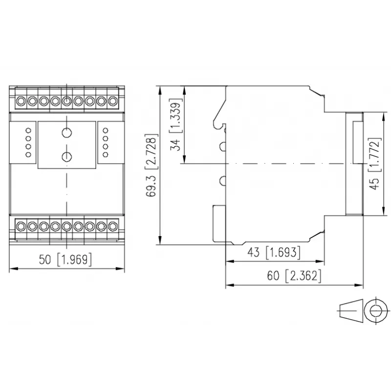 METZ CONNECT EIW-C18 Industriesteckdose, Schuko, DIN-Schiene, 230 V, 8 A, Weiß 11027205