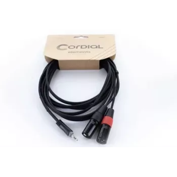 Cordial EY 3 WMM XLR Y-Adapter Kabel 3,5mm TRS Stecker auf 2x XLR Stecker 3m 14872