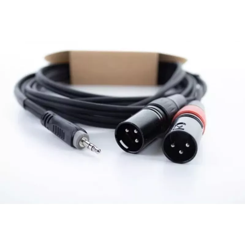 Cordial EY 3 WMM XLR Y-Adapter Kabel 3,5mm TRS Stecker auf 2x XLR Stecker 3m 14872