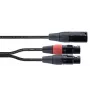 Cordial EY 0,3 MFF XLR Y-Adapter Kabel - 1x XLR Stecker auf 2x XLR Buchse, 0,3 m, Schwarz 14881