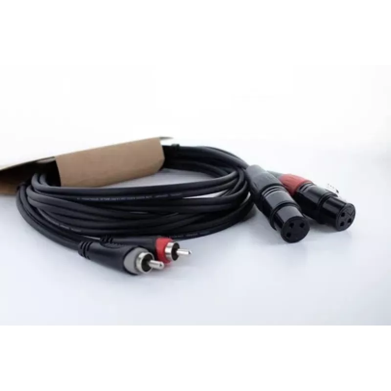 Cordial EU 3 FC XLR auf RCA Audiokabel 3 m Schwarz 14853