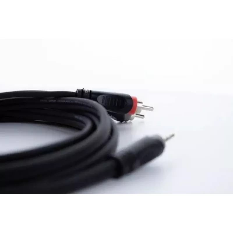 Cordial 14857 3,5mm Klinke auf 2 RCA Audio Y-Adapter Kabel 5m Schwarz