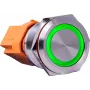 Joy-IT BUTTON22C-M-GR Taster tastend, 250 V AC, 15 A, IP67, IK10, 22 mm, grün