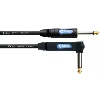 Cordial 13737 Mono-Klinken-Patchkabel 6,3 mm Stecker auf 6,3 mm Stecker, 3 m, schwarzes PVC, sauerstofffreies Kupfer, Spiralschirmung