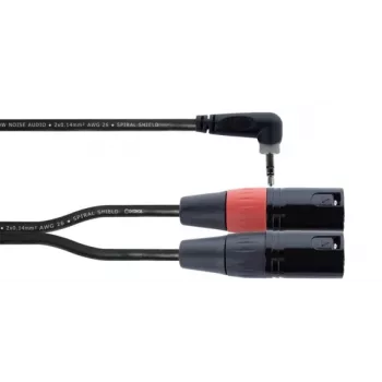 Cordial EY 1.5 WRMM XLR Y-Adapter Kabel 3,5mm TRS auf 2x XLR Stecker 1,5m Schwarz 14874