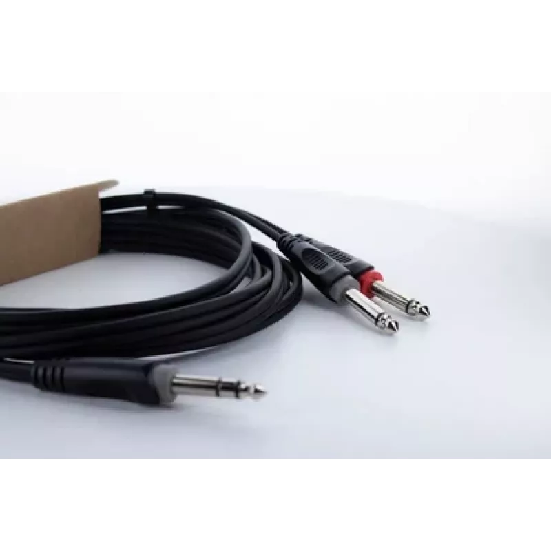 Cordial 14878 Audio-Y-Adapterkabel 6,3 mm Stereo-Klinke auf 2x 6,3 mm Mono-Klinke 3 m Schwarz