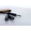 Cordial 14882 6,3mm Stereo-Klinken-Y-Adapterkabel, 1x Stecker auf 2x Buchse, 0,3m, Schwarz PVC