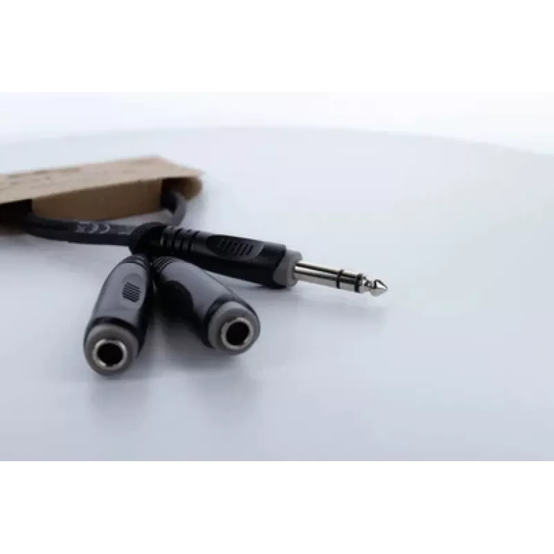 Cordial 14882 6,3mm Stereo-Klinken-Y-Adapterkabel, 1x Stecker auf 2x Buchse, 0,3m, Schwarz PVC