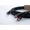 Cordial 14855 3,5mm Stereo-Klinke auf 2x RCA Audio-Y-Adapterkabel, 1,5m, Schwarz