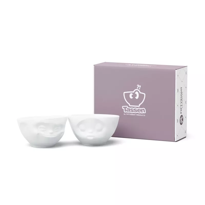 FIFTYEIGHT PRODUCTS T012201 Schüsselset 200ml Grinsend & Küssend Weißes Porzellan