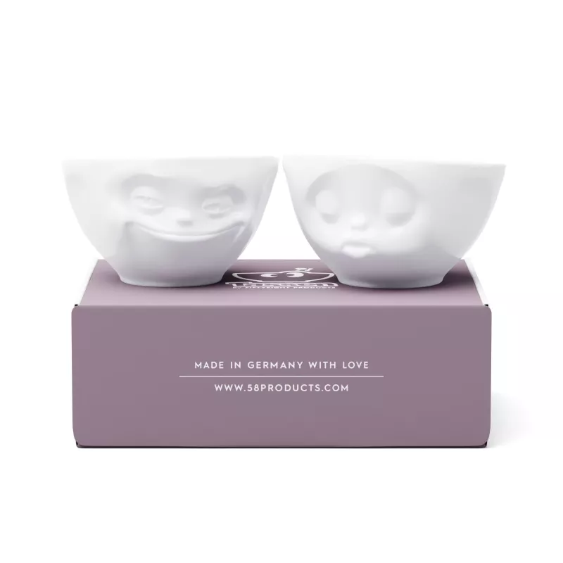 FIFTYEIGHT PRODUCTS T012201 Schüsselset 200ml Grinsend & Küssend Weißes Porzellan