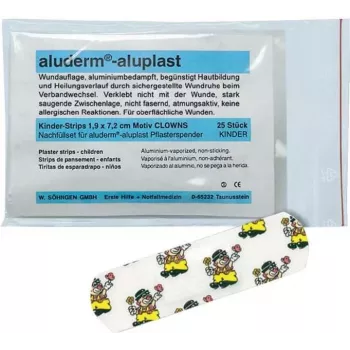SÖHNGEN Aluderm Aluplast Pflaster-Nachfüllset für Clown-Spender, 25 Stück, hautfarben, hypoallergen, latexfrei 1009921
