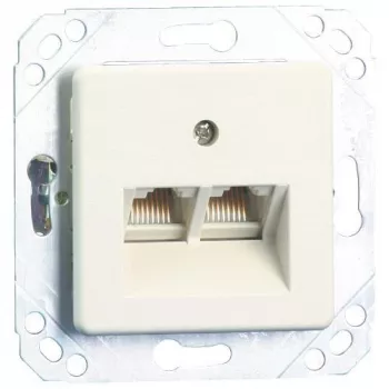 Metz Connect UPk Unterputz-Universal-Anschlusseinheit, UAE-Design, 2xRJ45, Mini-Klemme (130064111-I)