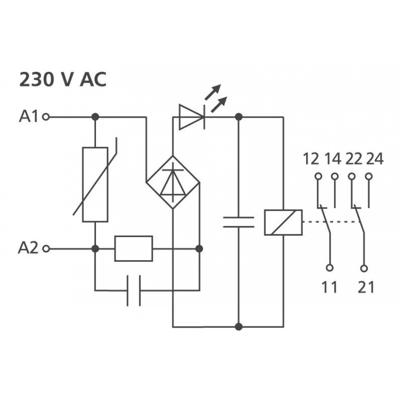 METZ CONNECT KRA-M8/21-21 Leistungsrelais Weiß (11061905)