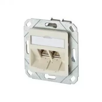 METZ CONNECT BTR E-DAT modul 8/8(8) UPk Unterputz-Datendose, 2x RJ-45, CAT 6e, geschirmt, Perlweiß RAL 1013 1309121101-E