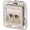 METZ CONNECT BTR E-DAT modul 8/8(8) UPk Unterputz-Datendose, 2x RJ-45, CAT 6e, geschirmt, Perlweiß RAL 1013 1309121101-E