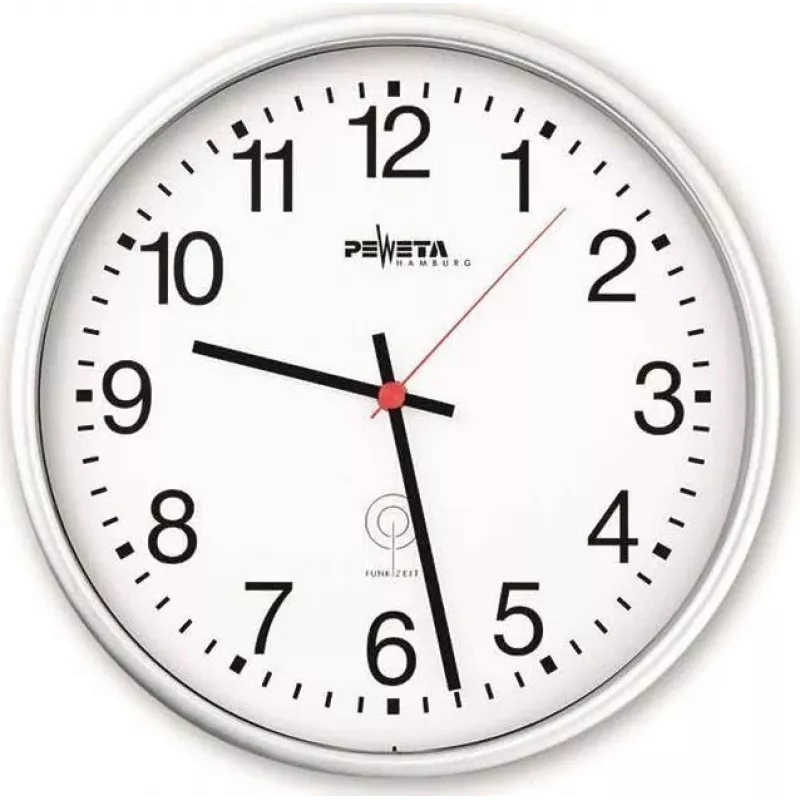 PEWETA Funk-Wanduhr Kunststoff Weiß 30 cm (51.130.311)