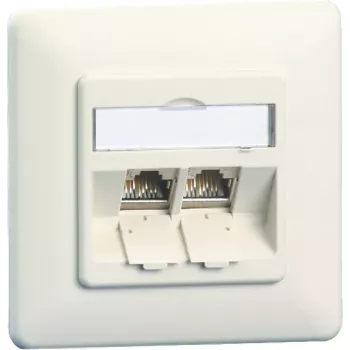 METZ CONNECT E-DAT modul 8/8(8) UP Unterputz-RJ45-Anschlussdose Cat.6A geschirmt, Reinweiß 1309121002-E-90