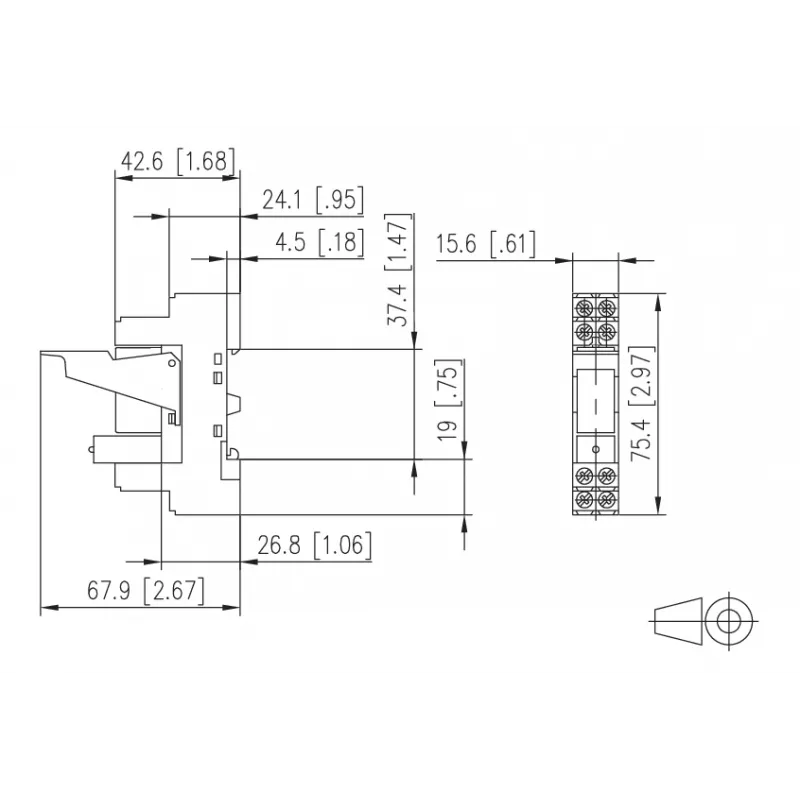 METZ CONNECT RM 21/21 230VAC Schnittstellenrelaismodul mit LED, 2 Wechslerkontakte, DIN-Schiene 11050705