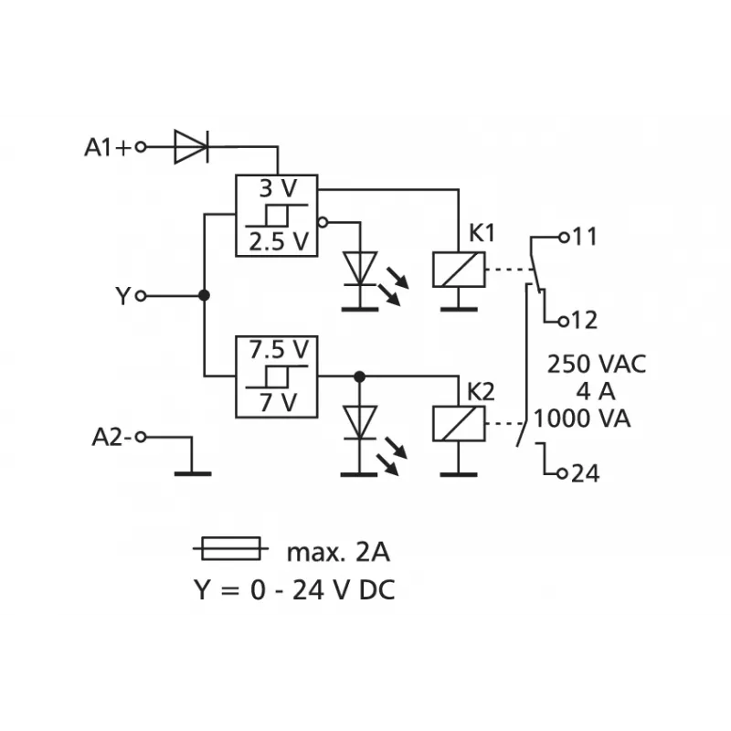 METZ CONNECT KRS-E08 3 24 V AC/DC Schnittstellenrelaismodul, 1 Wechsler, 8 A, DIN-Schiene 110673