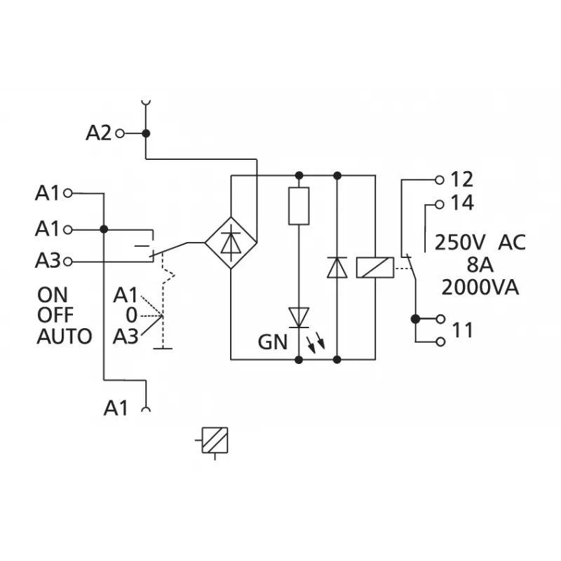 METZ CONNECT KRA-S-F8/21 Leistungsrelais 24V DC 8A SPDT Grau DIN-Schiene 11070613