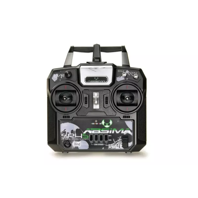 Absima SR4S 4-Kanal-Stick-Fernsteuerung 2,4 GHz mit Empfänger, Schwarz